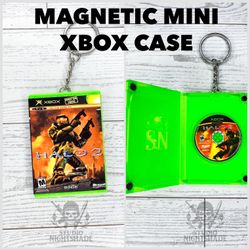 Halo 2 Mini XBox 360 Game Case Keychain Magnetic Opening Functional Disc