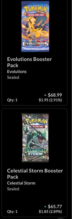 Evolutions XY and celestial storm single packs