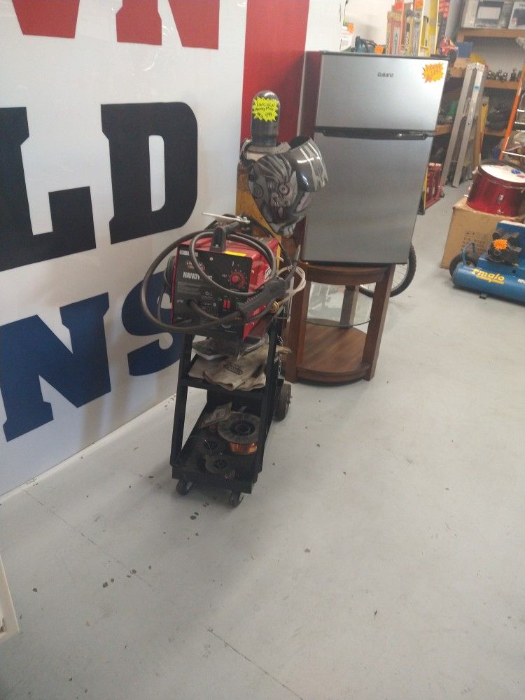 Lincoln Electric Handy MIG With Cart Tank And Shield