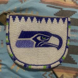 Seahawks Beaded Coin Purse