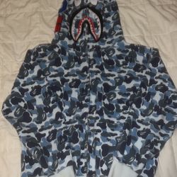 Blue Full Zip Bape Hoodie