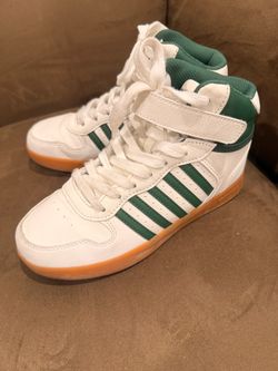K Swiss High-Top Sneakers White Green Gum Sole