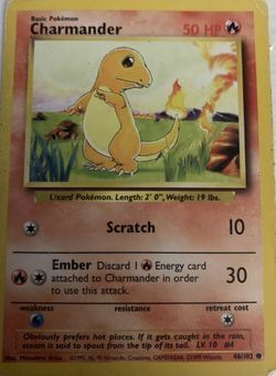 Charmander Pokemon Trading Card 1995 New Deal