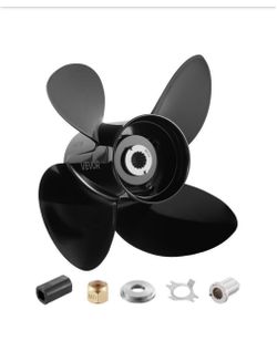 NEW IN BOX Shop VEVOR Outboard Propeller Upgrade OEM 15 Spline Tooth Aluminum Fit Mercury/Mariner 135-300 HP 4-Blade RH 4-3/4 in. Gearcase