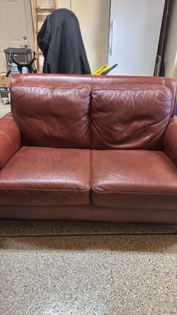 Leather Couch and Loveseat