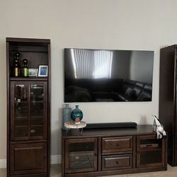 Entertainment Console With Shelving And Storage 