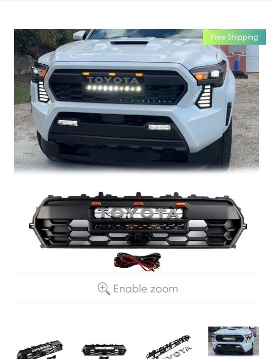Tacoma TRD Grill With Light Bar And Raptor Lights