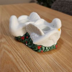 Vintage Avon 1993 Two Turtle Doves Candle Holder 