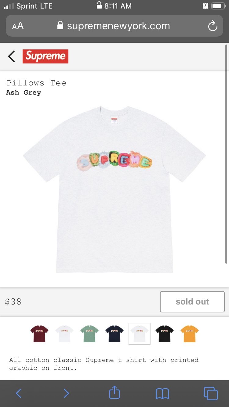 Supreme pillows tee