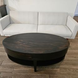 Dark Oval Coffee Table 