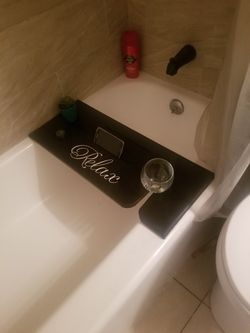 Phone holder, candle holder, bath tray, enjoy and relax in the tub