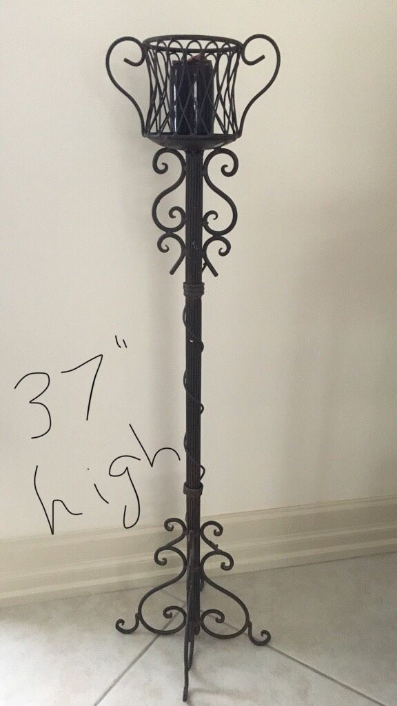 Antique Metal Floor candelabra 37” high
