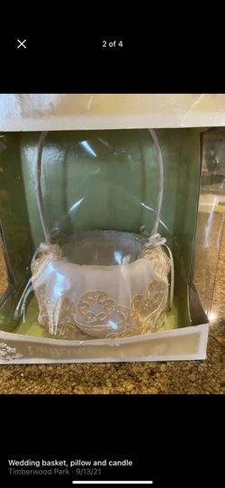 Wedding Items Basket, Candle, Ring Pillow