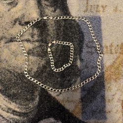 92.5 silver chain and braclet set
