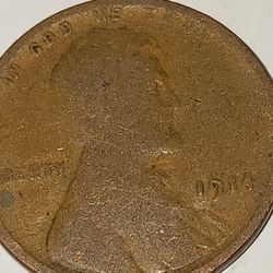 1914 No Mint Mark Wheat PENNY