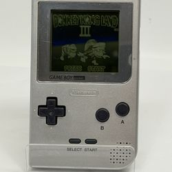 Nintendo Gameboy Pocket Silver Handheld Console System MGB-001 Tested & Working