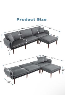 Brand New Convertible Sectional Sofa Gray