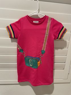 Marc Jacobs Girl Embroidery Bag Pink Dress, Size 6