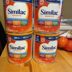 4 UNOPENED CANS OF SIMILAC SENSITIVE 