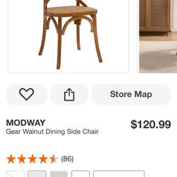MODWAY Gear Walnut Dining Side Chair