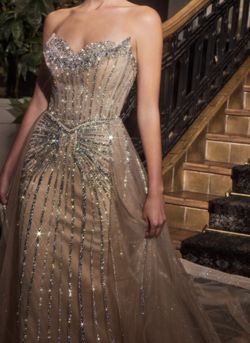 Lady Divine glitter prom dress