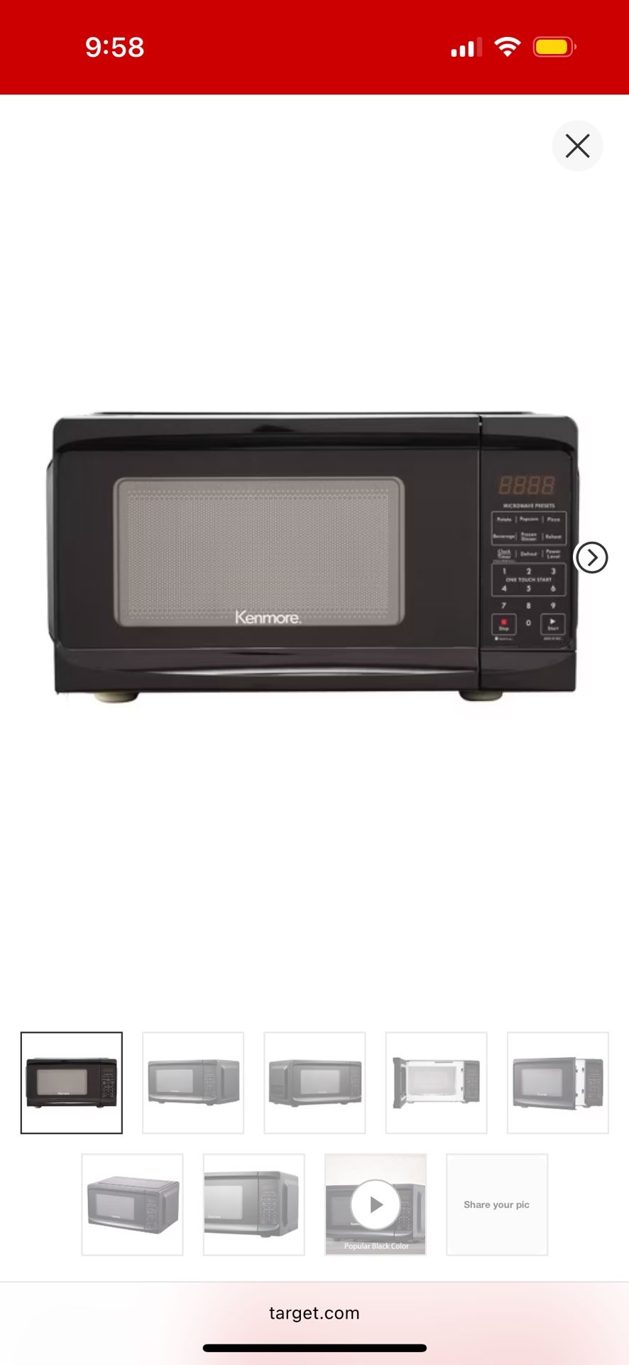 Kenmore 0.7 cu-ft Microwave - Black