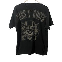 Guns N Roses Shirt Men Medium Black Lightweight Crew Neck Short Sleeve Skull Tee