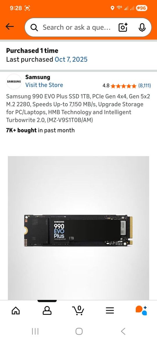 1 TB Samsung EVO Plus M.2 SSD