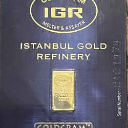 1 Gram Gold IGR  .9999 Fine Gold In Assay, TEP