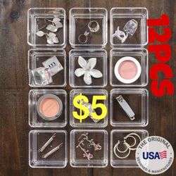 STORi Clear Plastic Drawer Organizers 3" x 3" x 2" l Set of 12