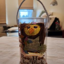 New Stephan Baby Boo-Hoo "Owl" Ice Pack, soothing cooler designed for children, shaped like a colorful owl plush toy.