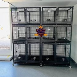 Dog Pet Cage Kennel Size 43” With Divider And Feeding Bowls Set Of 6 New In Box 📦 