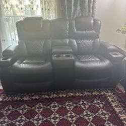 Leather Couch Set With Coffee Tables