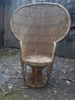Peacock Emmanuelle wicker rattan wide fan chair