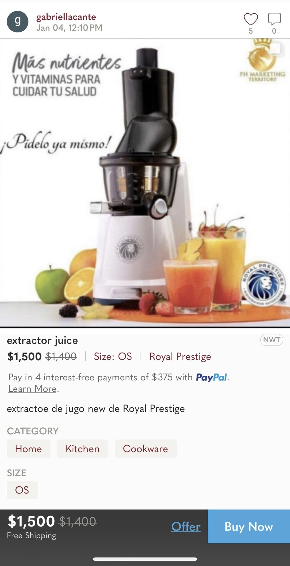 Royal Prestige Juice Extractor