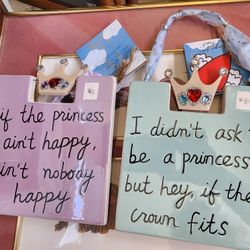 3 Cute Items: 2 Princess Plaques $8 Each, 1 Ballerina Frame $8 All $24