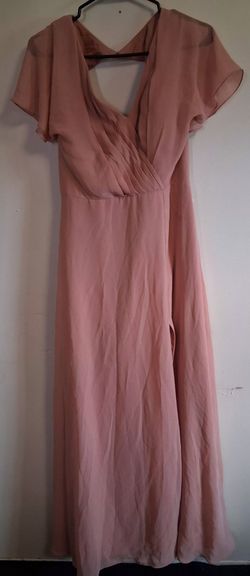 Blush Pink Chiffon Maxi Dress Size 12