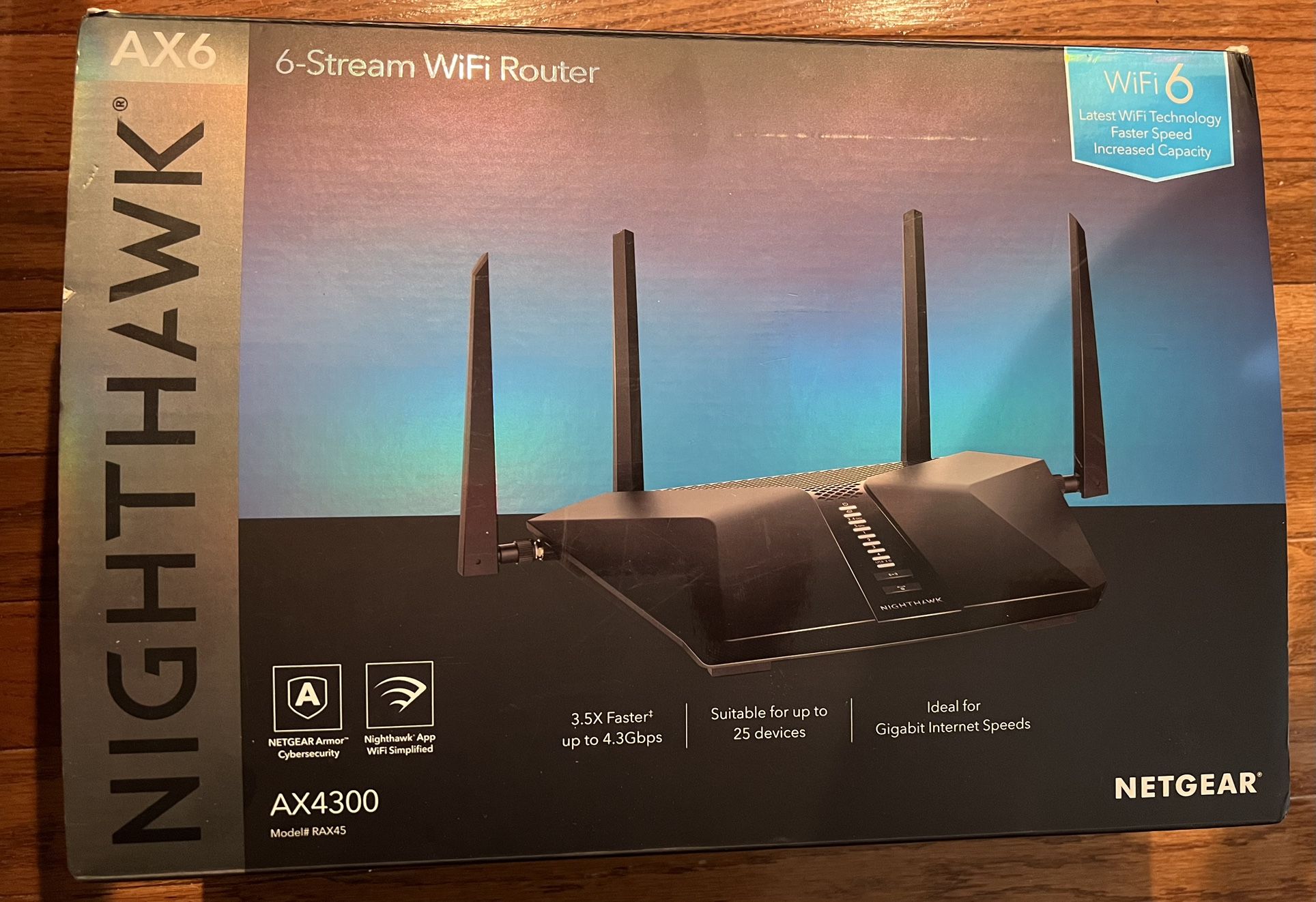 Netgear Nighthawk AX6 6-Stream AX-4300 Wi-Fi Router RAX45-100NAS