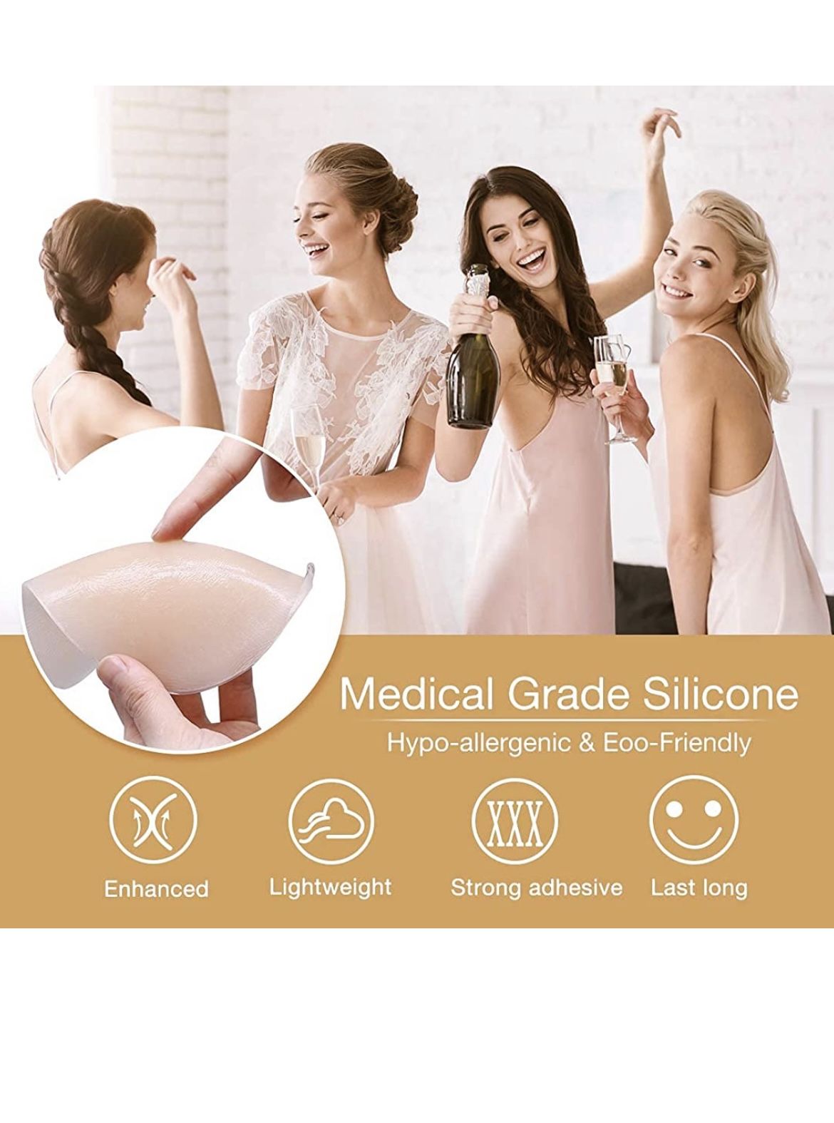 Adhesive Silicone Lift Bra Reusable Stick On Bra