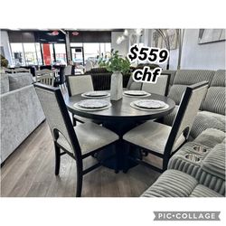 5 Piece Round Dining Table Set  - Limited Time Offer 