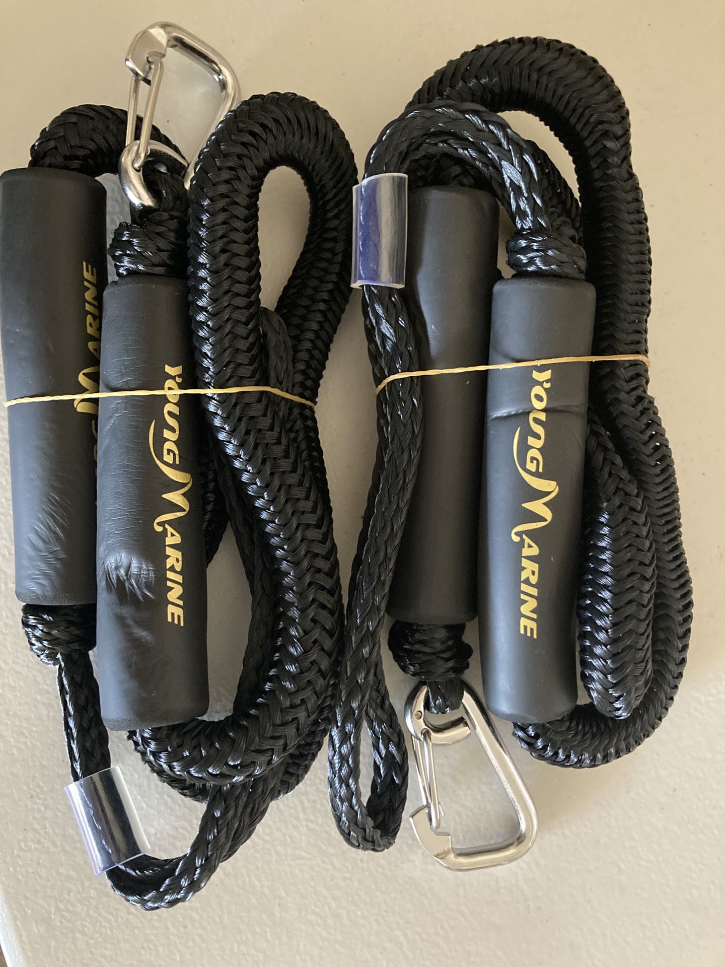 2 Young Marine Bungee Dock Lines With Spring Hook - 4feet