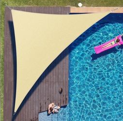 16' x 16' x 16' Triangle Sun Shade Sail Canopy Outdoor Patio Sand Color Sand Color