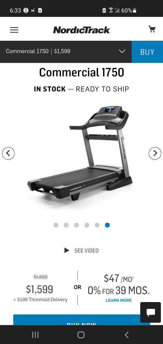 Nordictrack Commercial 1750 New Treadmill 