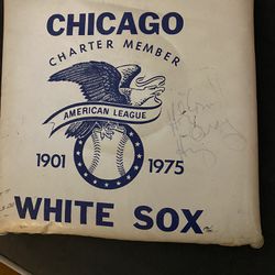 Harry Caray Autographed White Sox Cushion 