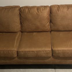 Brown Faux Leather Sofa Couch