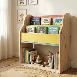 Colorful Kids’ Wooden Bookshelf