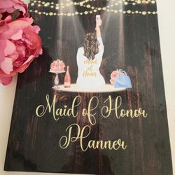Maid of Honor Planner with Pink and Gold Accents. Bridal Shower, Wedding Planner