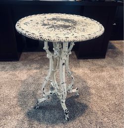 Vintage Cast Iron Round Bistro Table