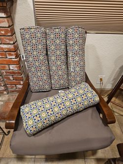 Outdoor cushions lumbar support 4 piece