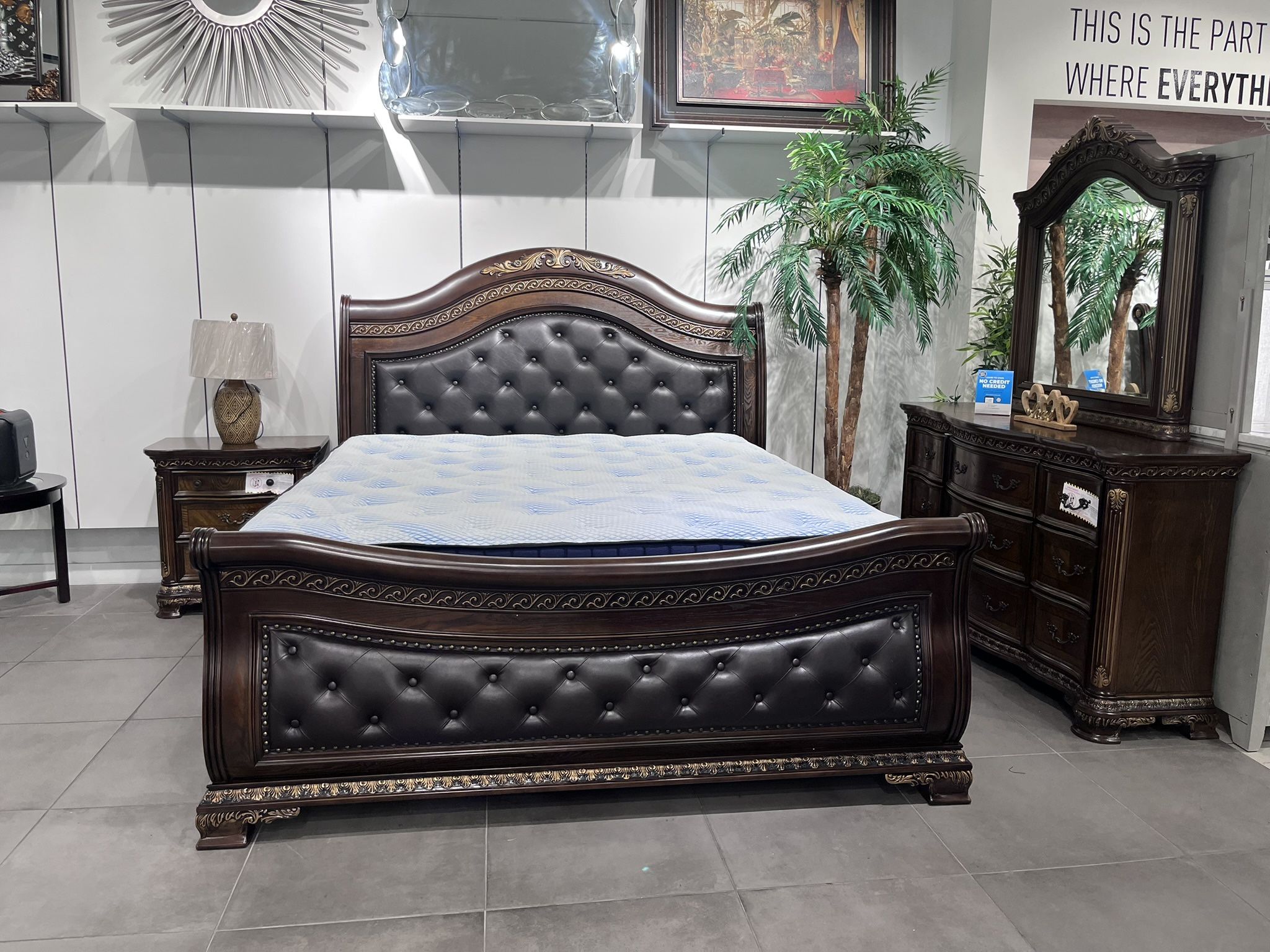 4pc King Bedroom Set 🤎 Rustic Style